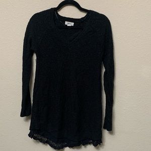 Sparkly sweater with lace underlay